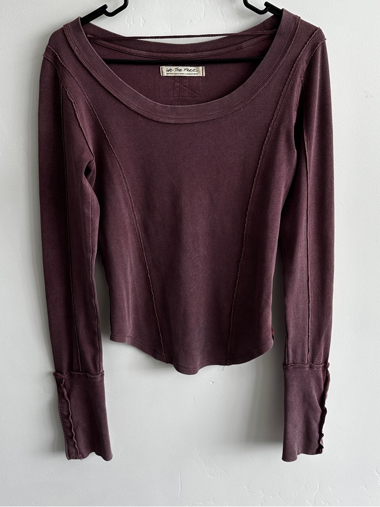 Free People We The Free Stuck On You Cuff Long Sleeve Shirt Hickory Medium